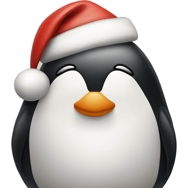 Pudgy penguin with christmas theme emoji