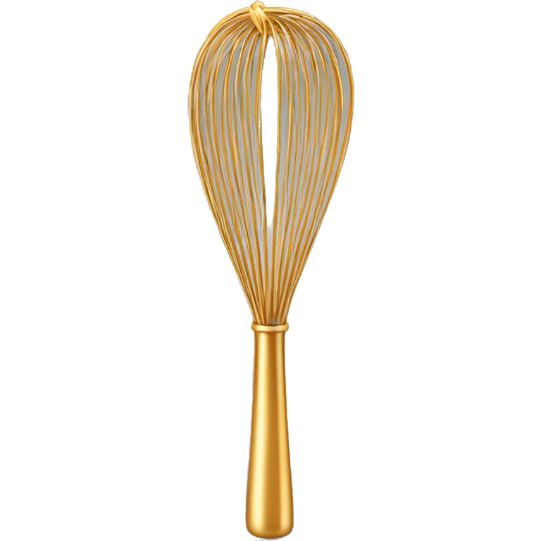 Realistic gold whisk isolated  emoji