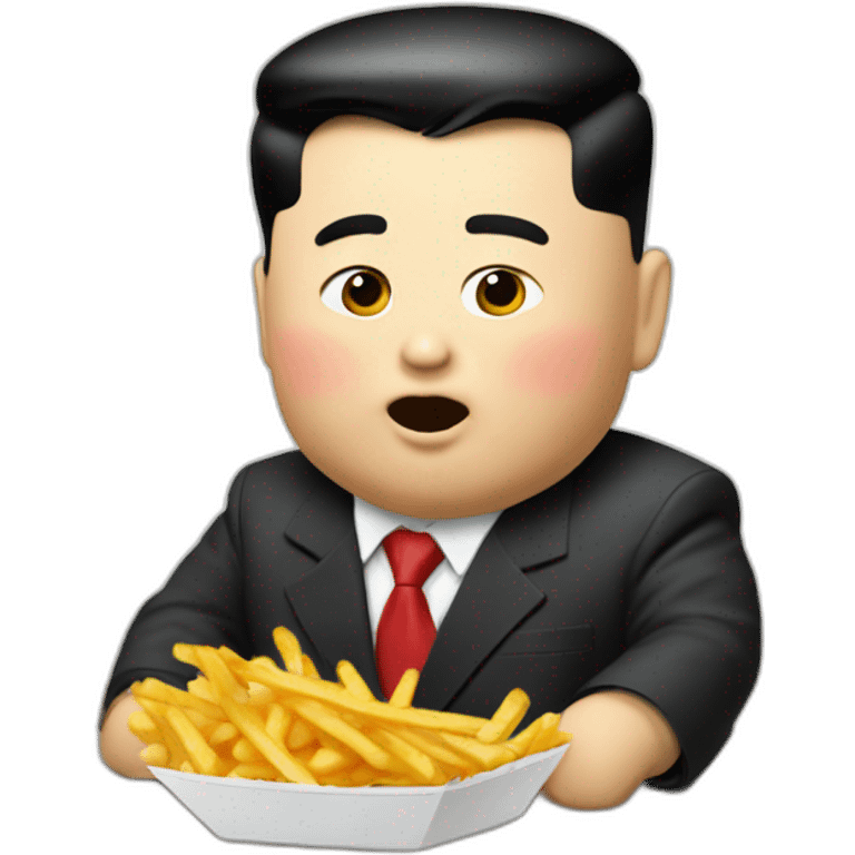 Kim jong un eating mcdonalds french fries emoji