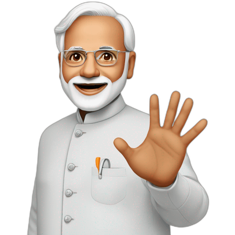 Modi ji saying hello emoji