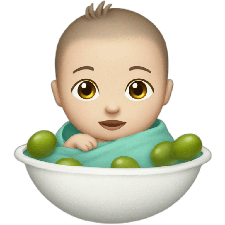 Newborn baby with olives emoji