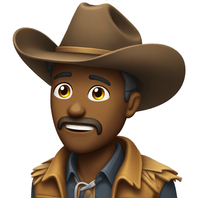 Cowboy about to cry emoji