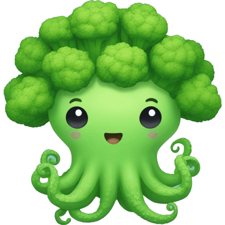 Kawaii broccoli octopus emoji