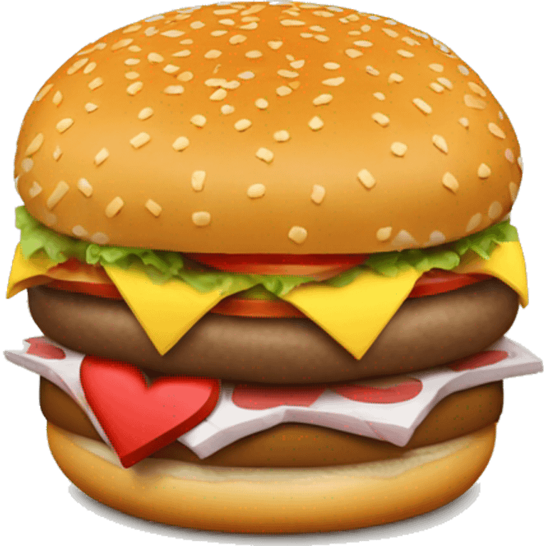 Hamburguesa con corazones emoji