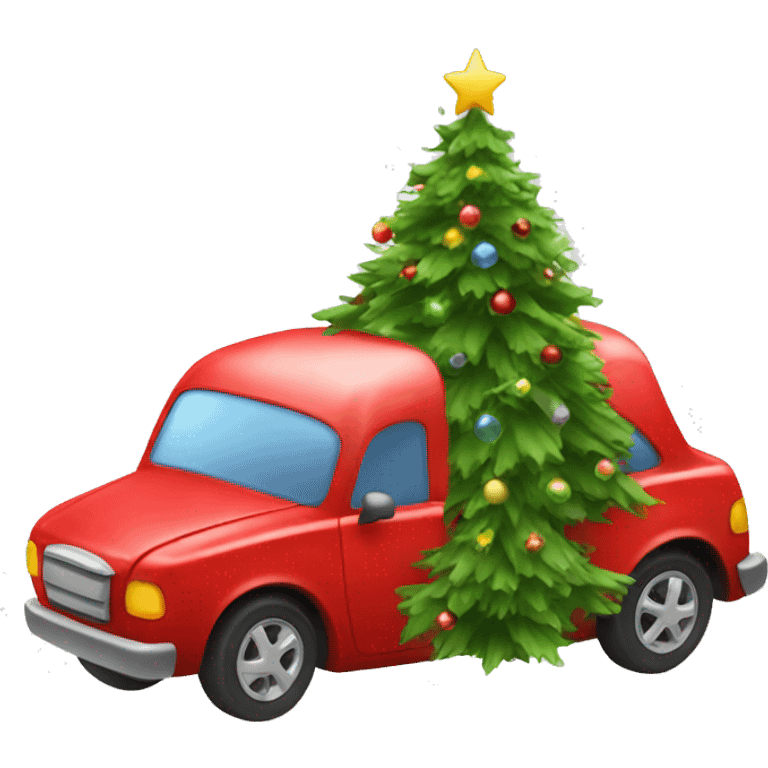 Christmas Car with Christmas Tree  emoji