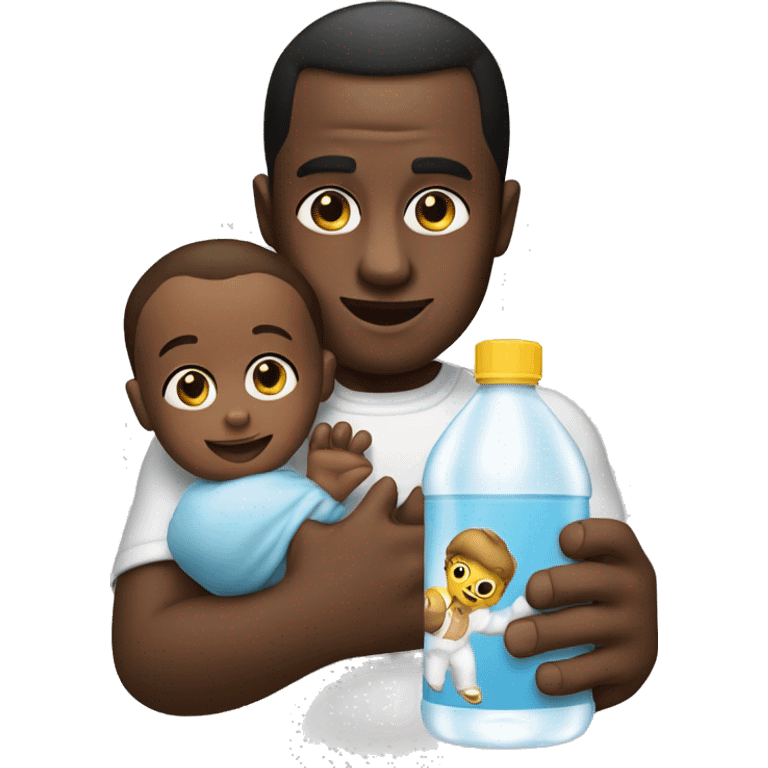 Diddy holding a baby oil bottle  emoji