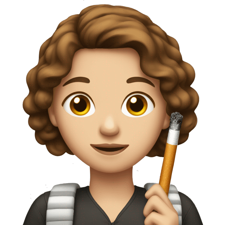 girl with brown hair and zigarette in hand emoji