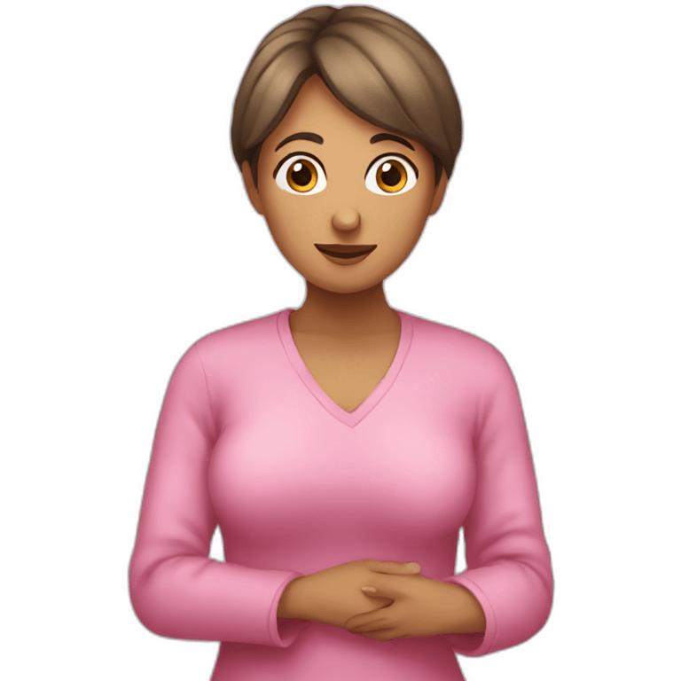 Woman examine for breast cancer emoji