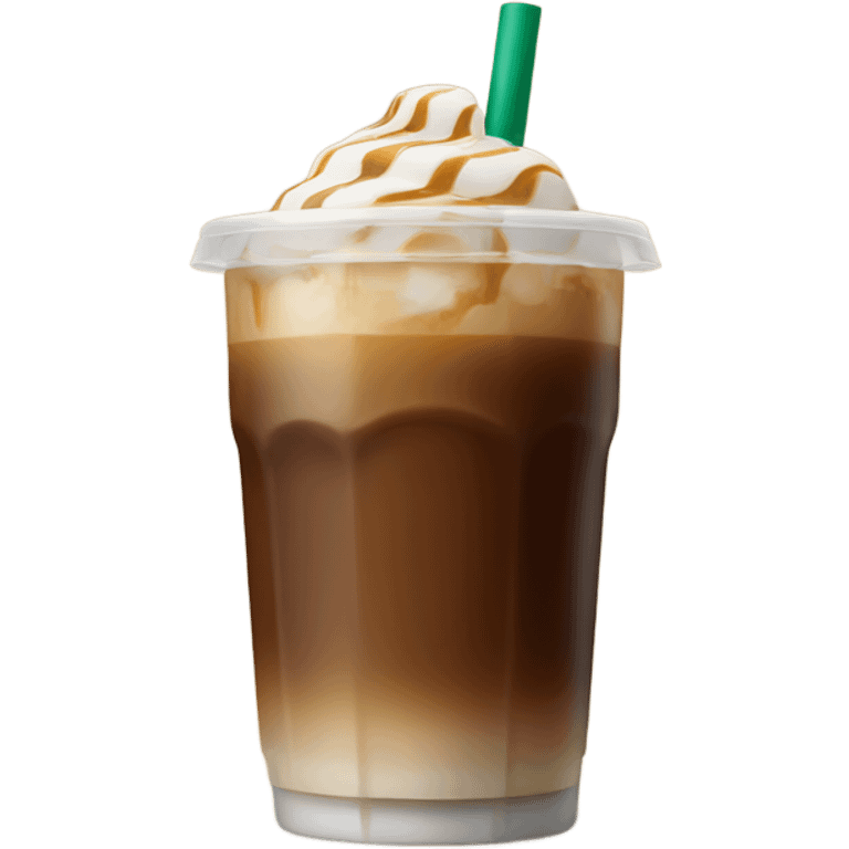 Starbuck ice coffee with ice cubes emoji