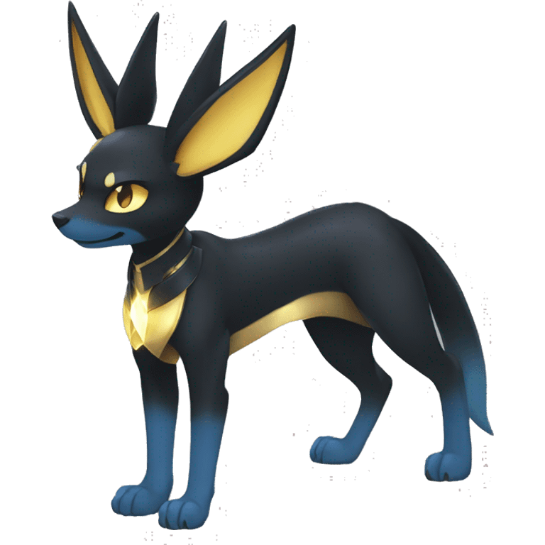 Shiny Sparkle Chibi Anubis-Umbreon-Lucario-Fakémon full body emoji