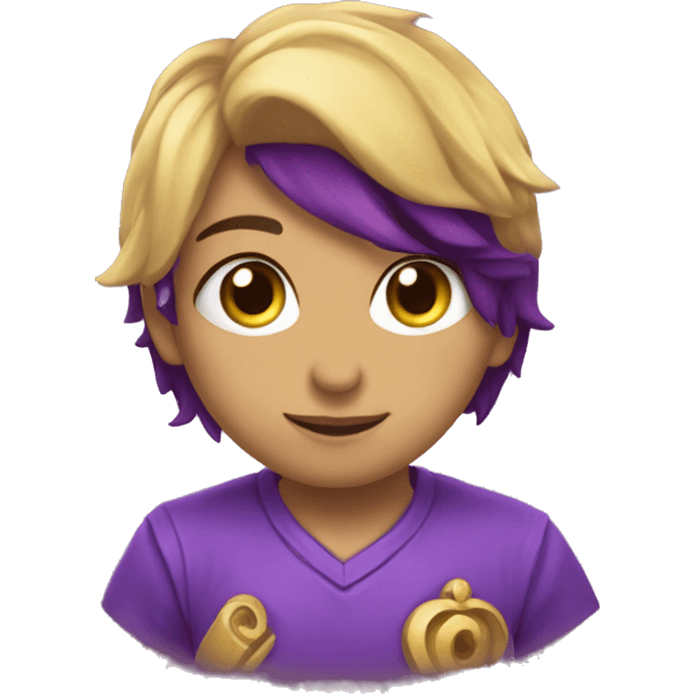 corazon violeta con una flecha emoji