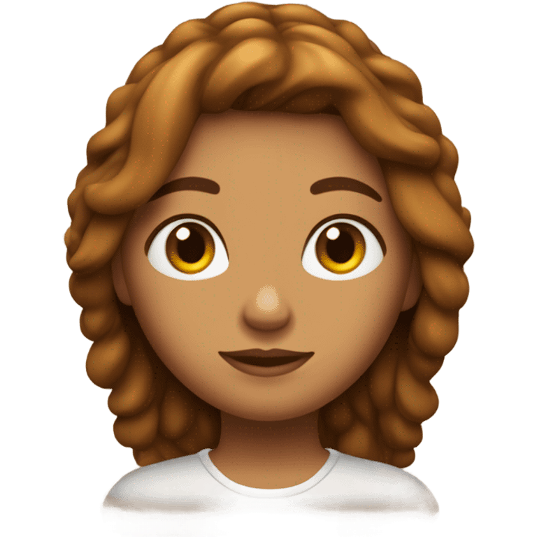 Chica color canela con pelo marron hasta los hombros  emoji