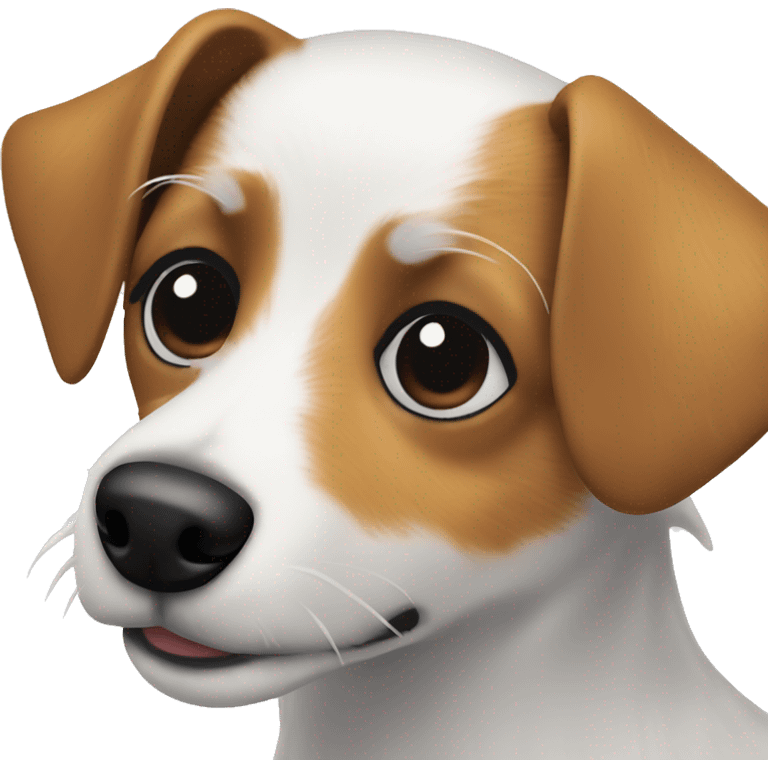 Long haired jack russel with black eyes emoji