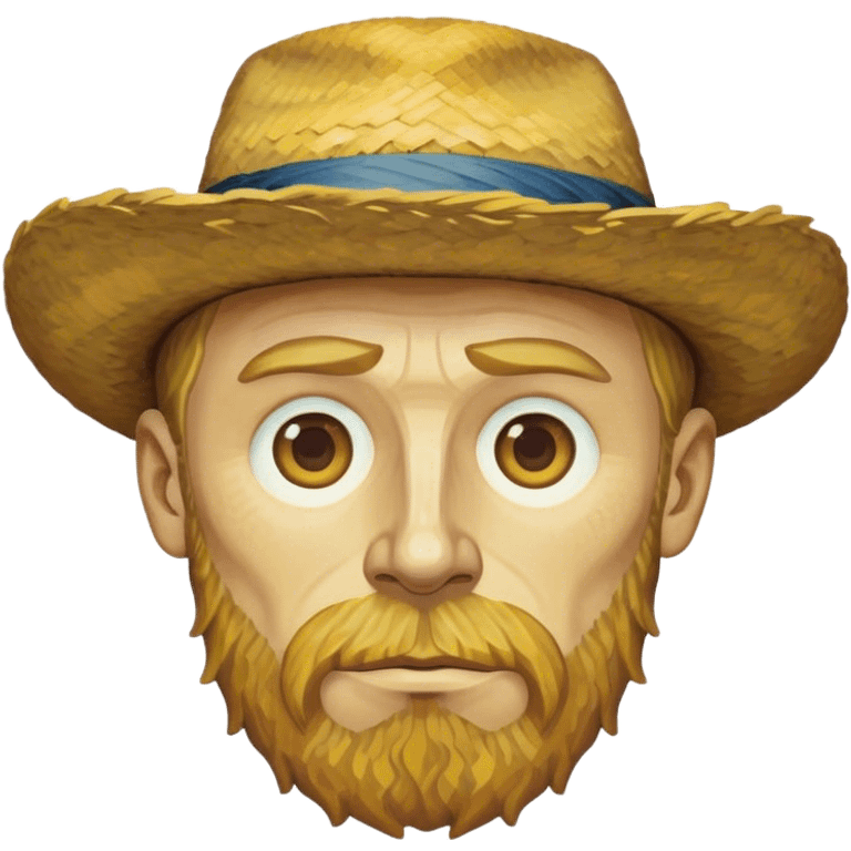 Cinematic Realistic Vincent van Gogh Portrait Emoji, depicted as the iconic artist with expressive brushstrokes and soulful eyes, rendered with rich textured detail and dynamic emotive lighting that captures his creative genius. emoji