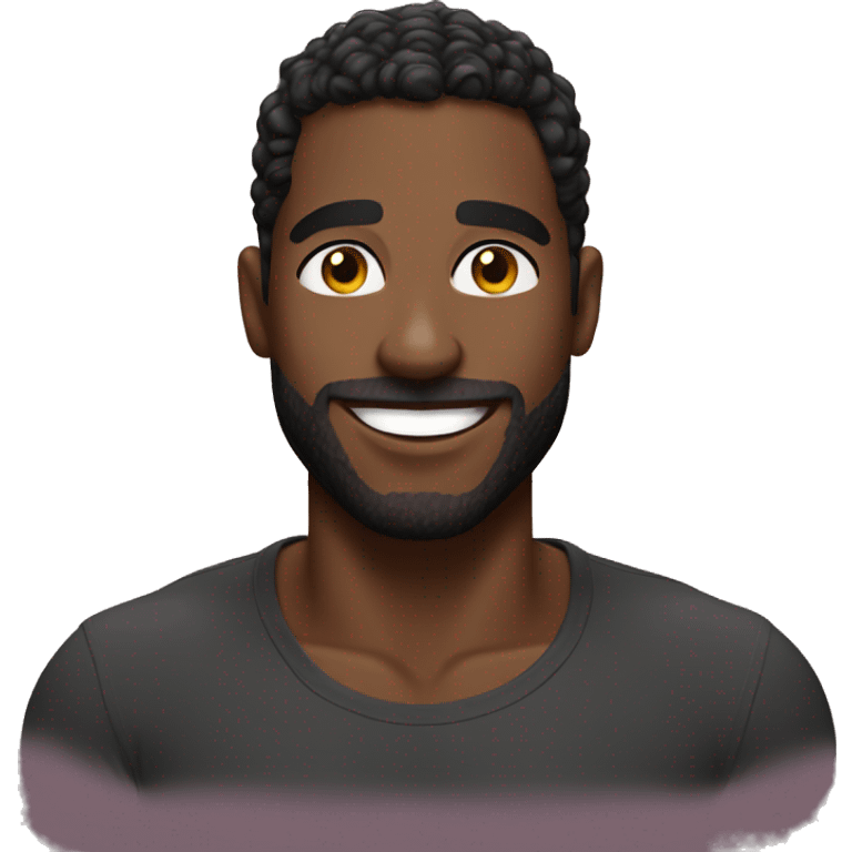 Hunky Black man smiling  emoji