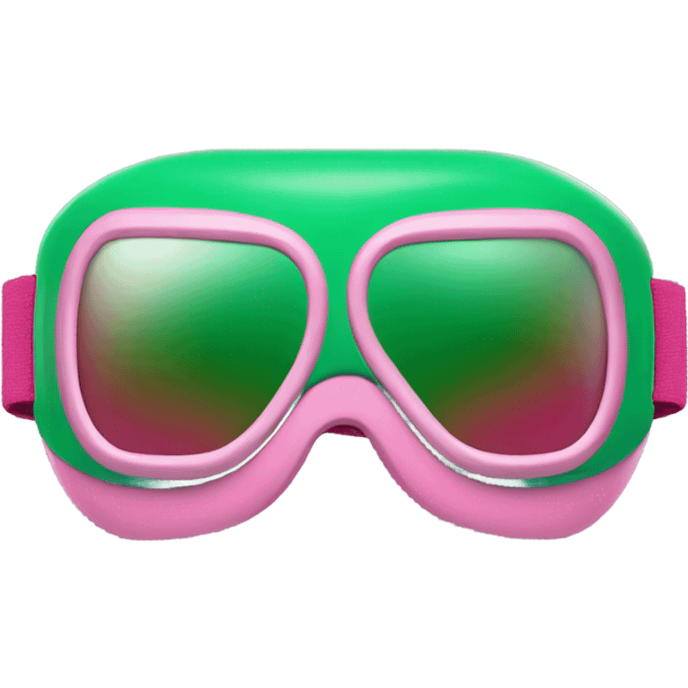 green pink goggle app emoji