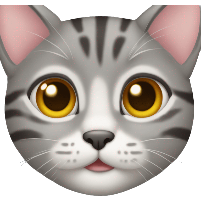 Grey tabby kitten face emoji