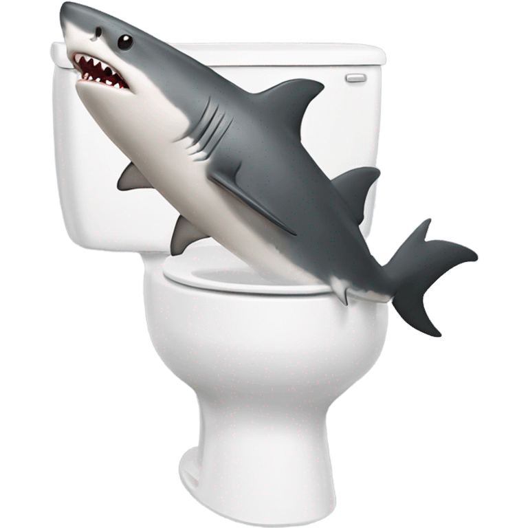 Shark pooping on a toilet ￼ emoji