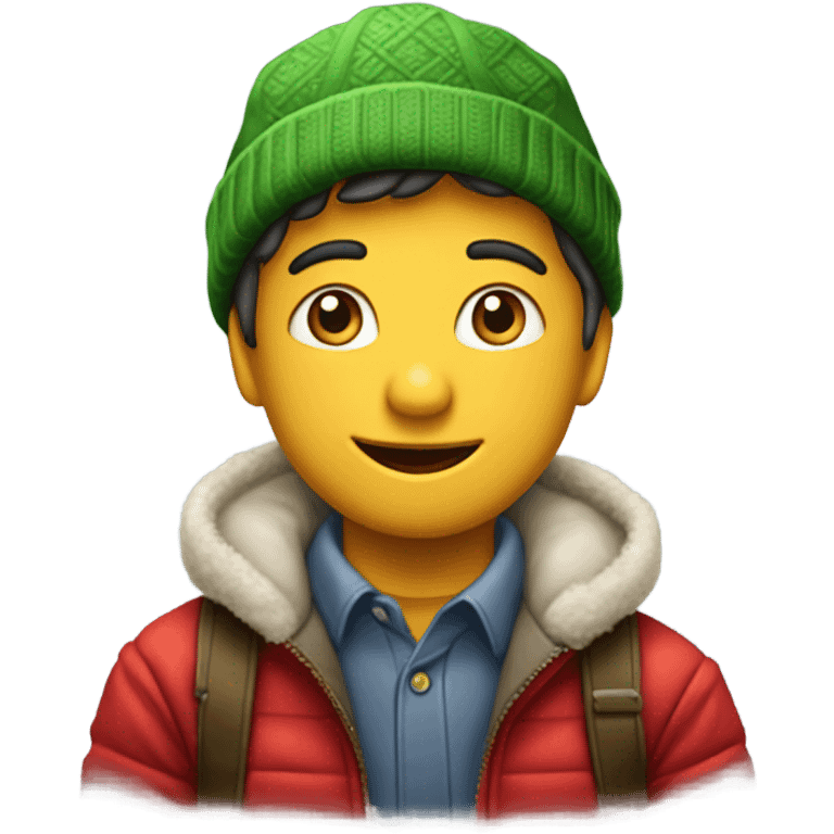 Niño enojado con gorro de navidad emoji