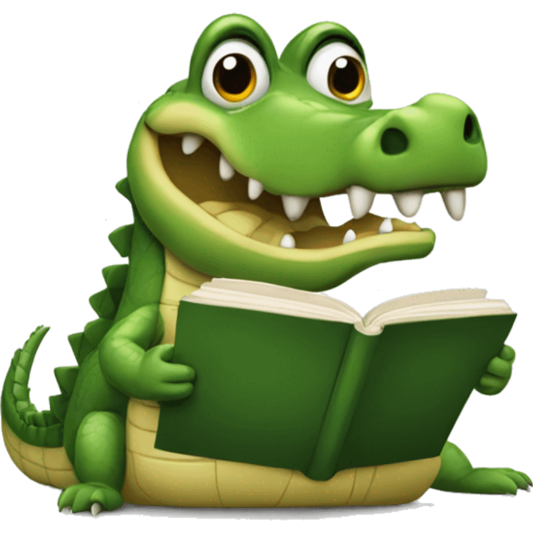 crocodile reads a book emoji