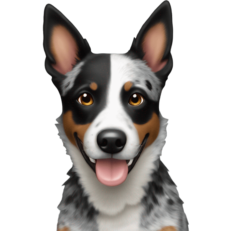 Australian cattle dog black and white emoji