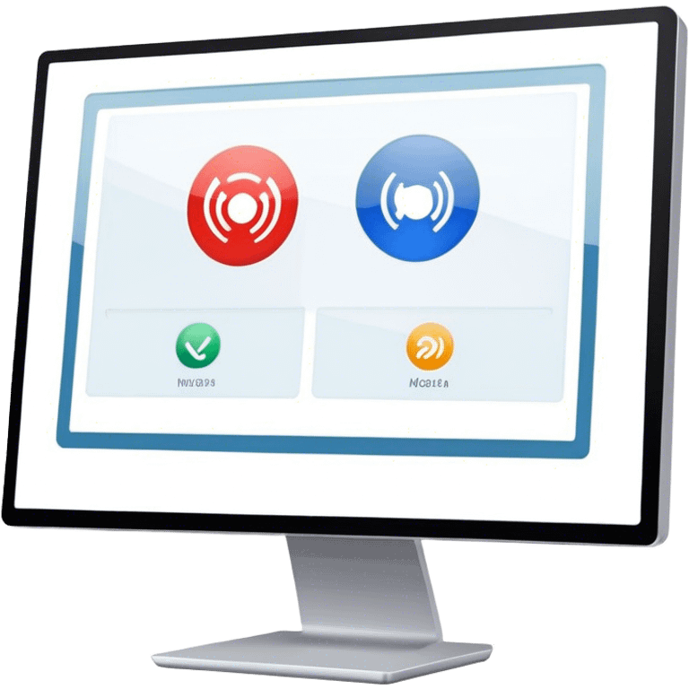 Create an emoji for UX/UI design. Show a monitor or tablet with a web interface mockup displayed on the screen. Use modern, professional colors. Do not include any emojis or smiley faces. Make the background transparent. emoji