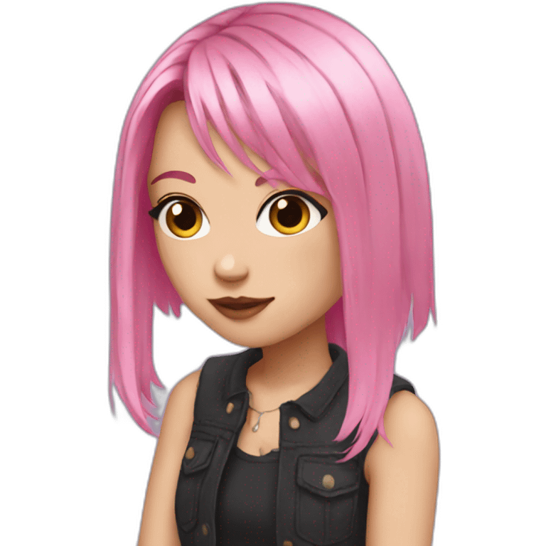 Egirl with Pink hair emoji