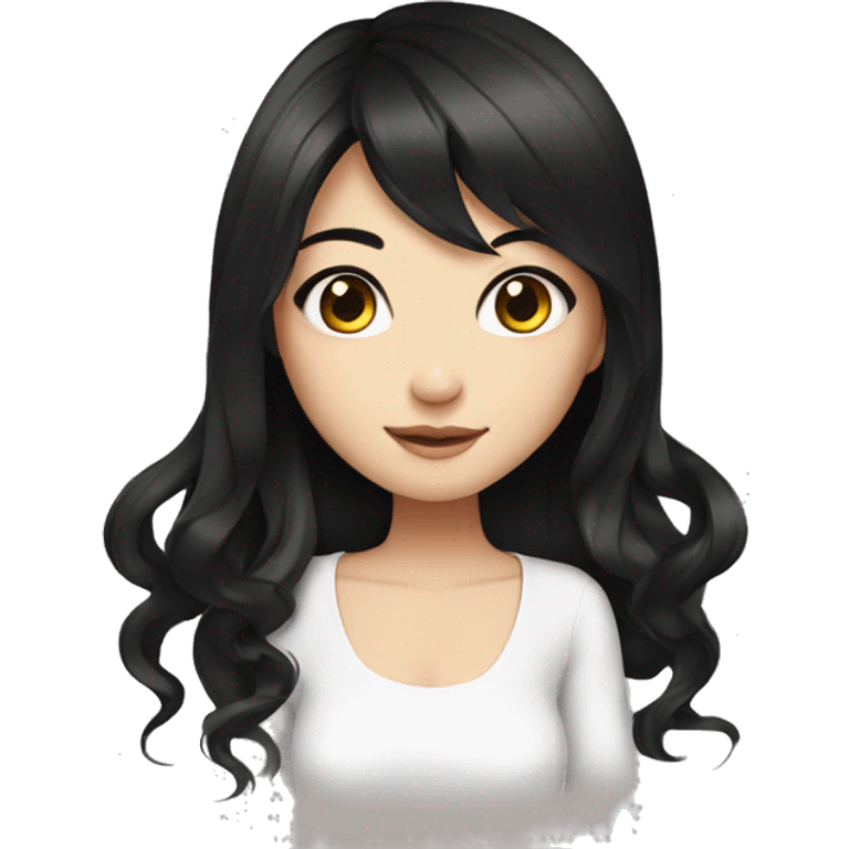 Beautiful girl,Black hair,long hair,Black eyes,Chinese emoji