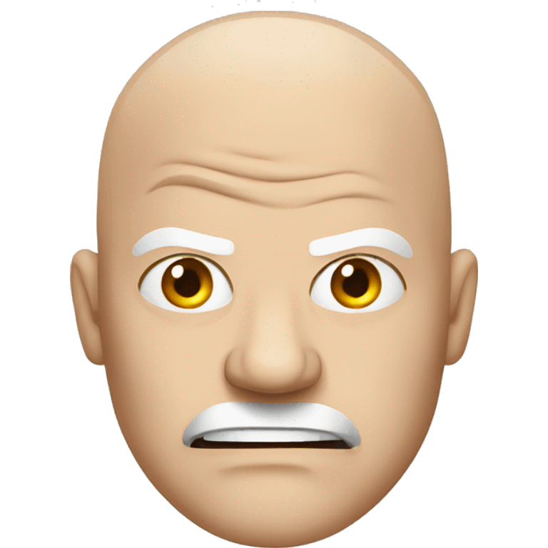 Bald white angry guy emoji