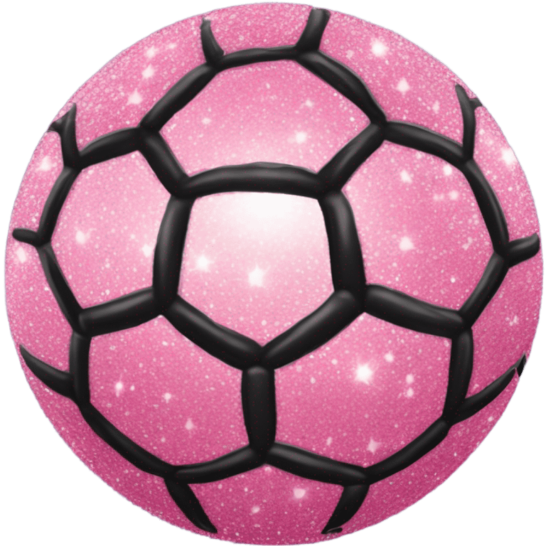 Pink glitter soccer ball  emoji