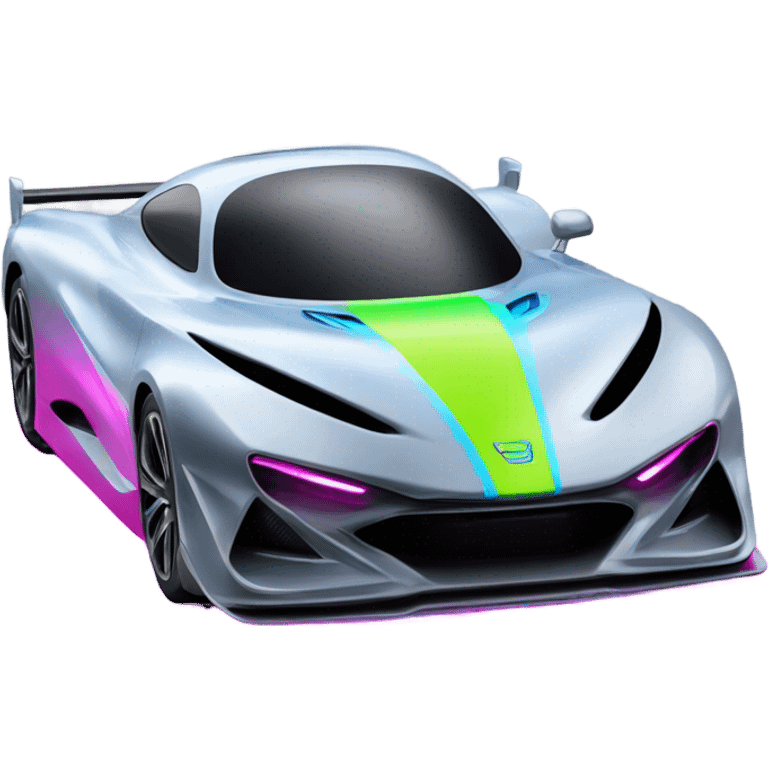 Neon race car emoji