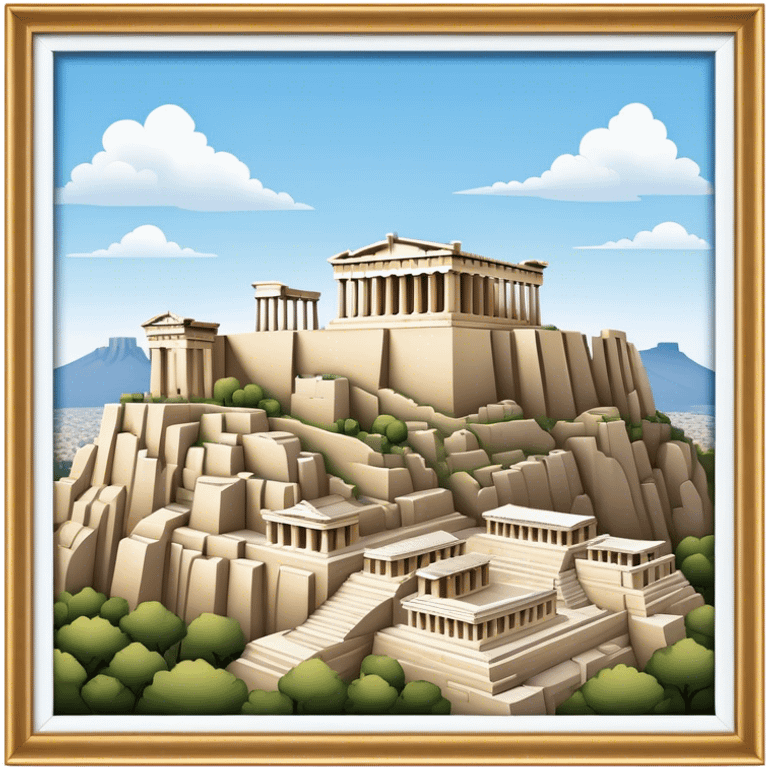 Cinematic Realistic Acropolis Landmark Emoji, showcasing ancient ruins set against a clear sky rendered with intricate detail and timeless lighting. emoji