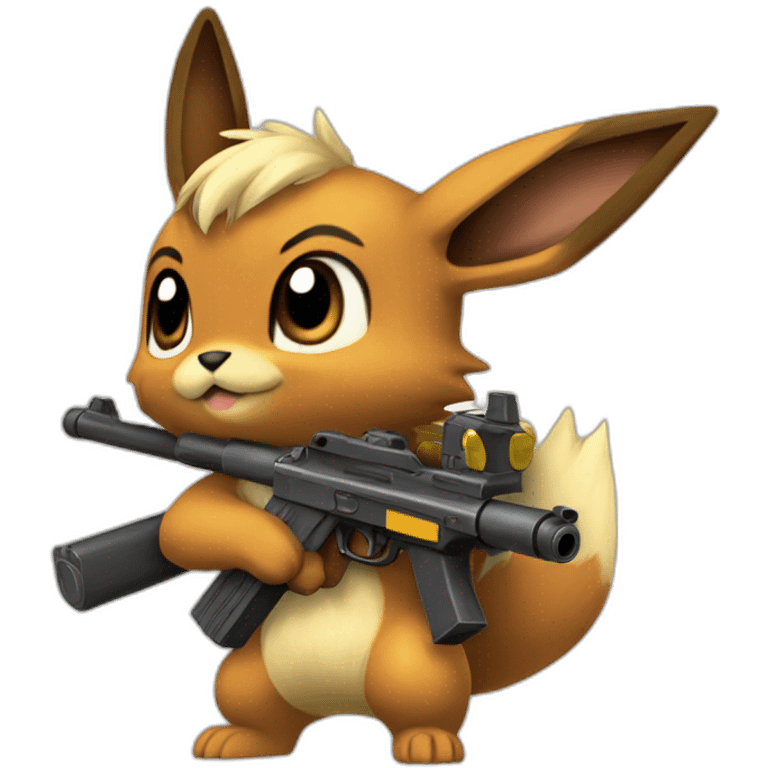 pokemon eevee with a gun emoji