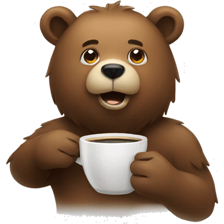 bear with coffee emoji