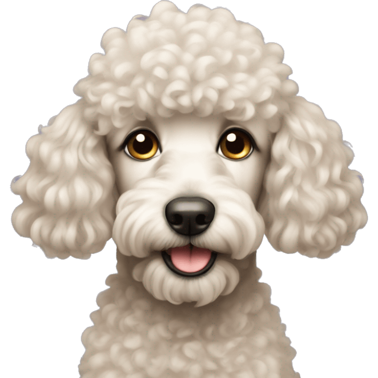 Dog poodle with teary eyes  emoji