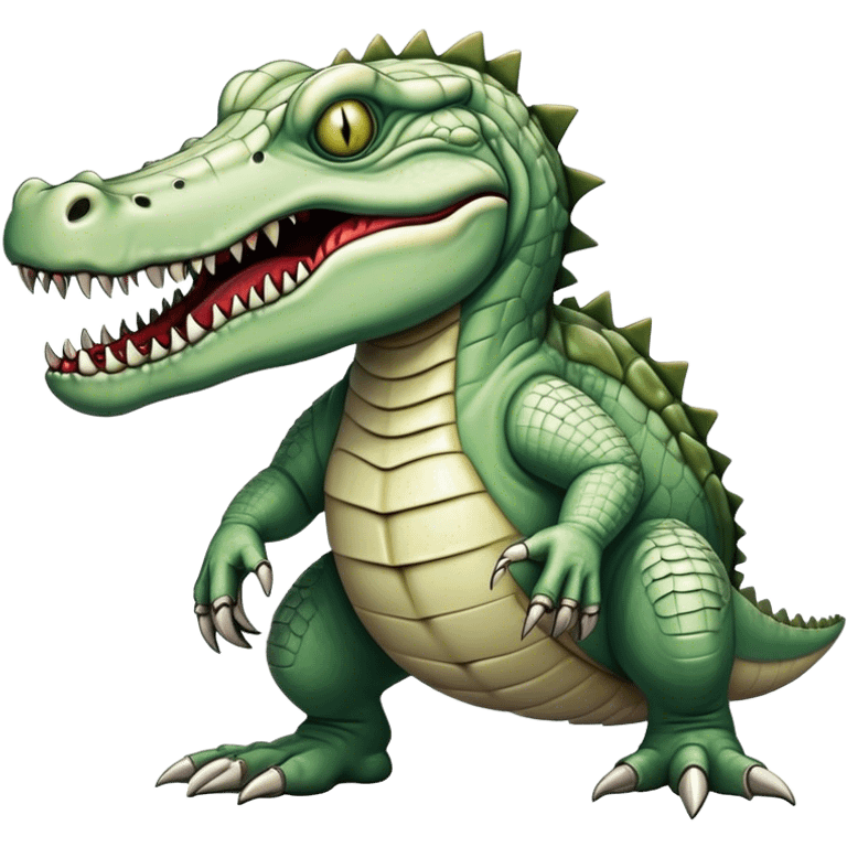 zombie monstrous pale skinned decaying greenish white alligator, vicious, boss monster, dirty, undead, quadrapedal emoji