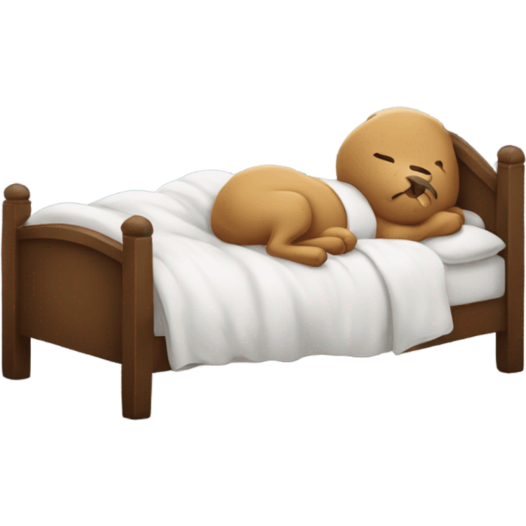 Cute animal saying goodnight or laying in bed emoji