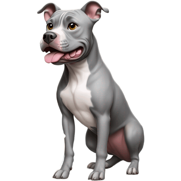 Grey Pitbull baking emoji