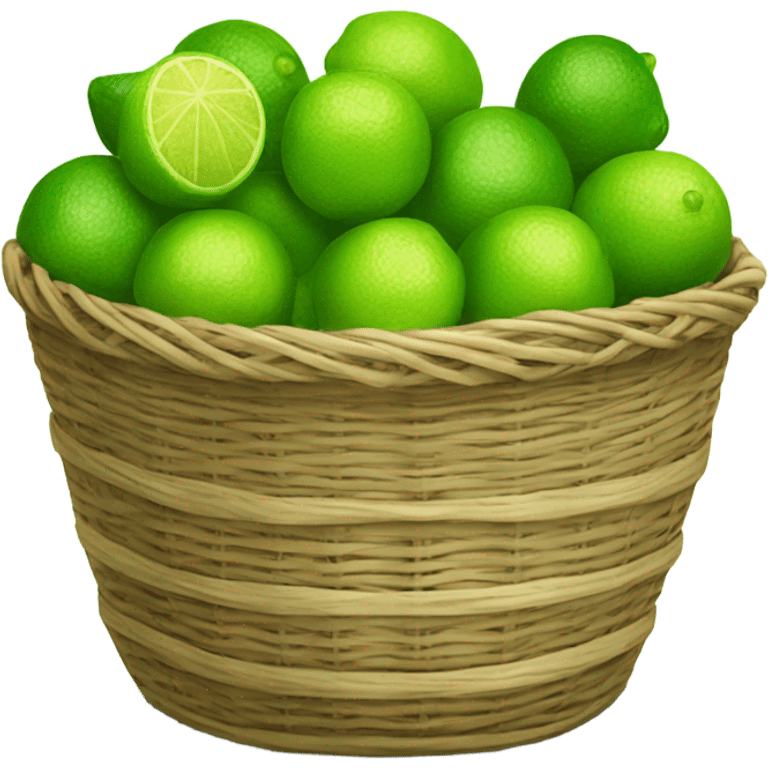 A basket filled with limes emoji