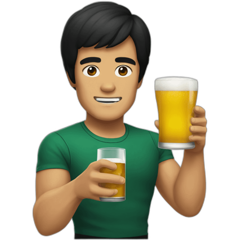 Bruce Lee drink beer emoji