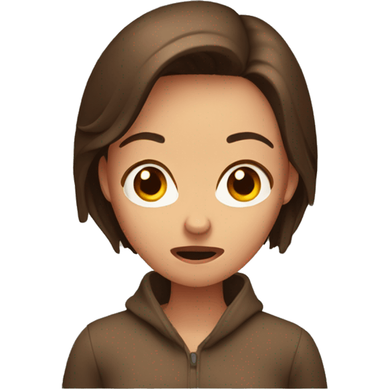 scared woman with brown hair  emoji