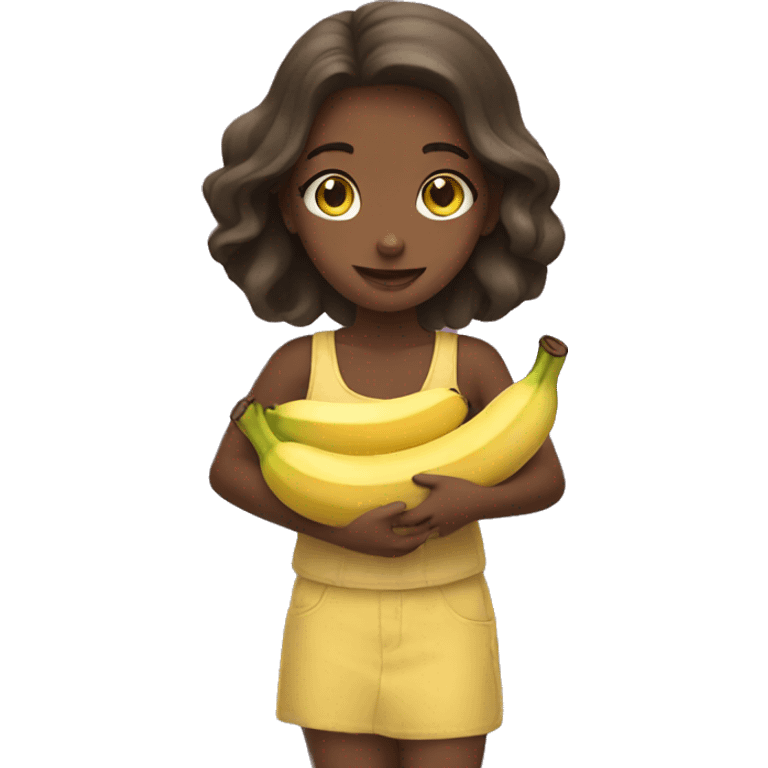 Girl holding bananas emoji