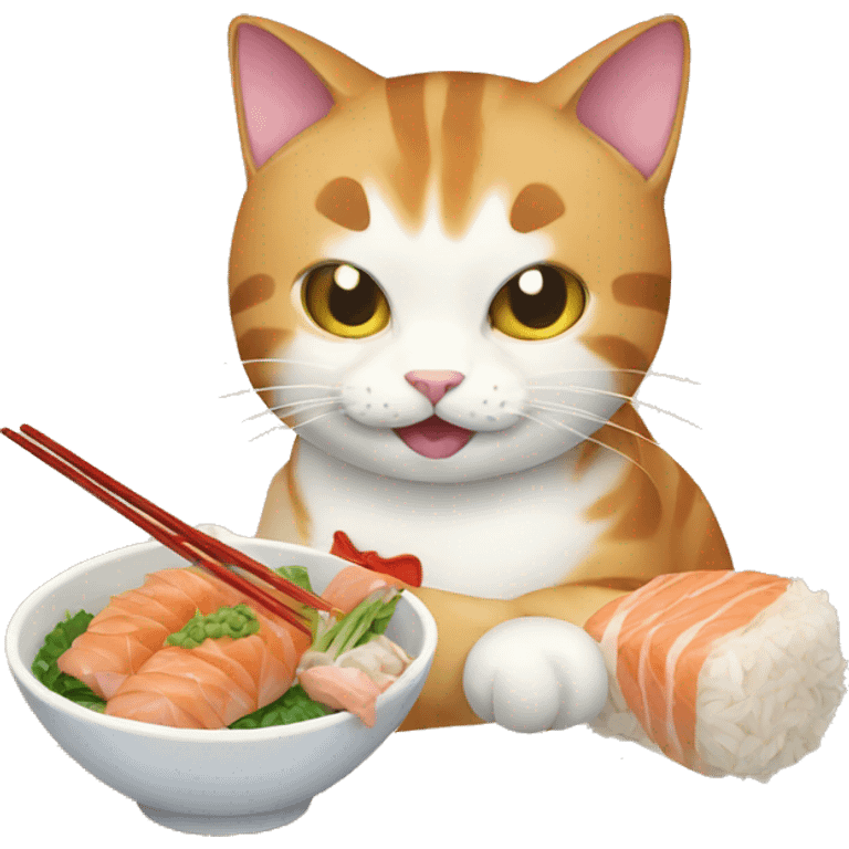 Cat eating sushu emoji