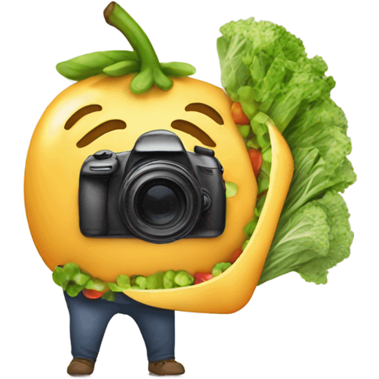 taking picture of healthy food emoji