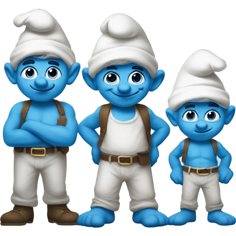 Three blue smurfs emoji