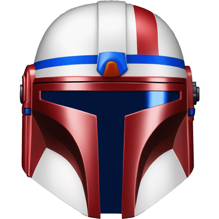 Red white and blue mandalorian helmet emoji