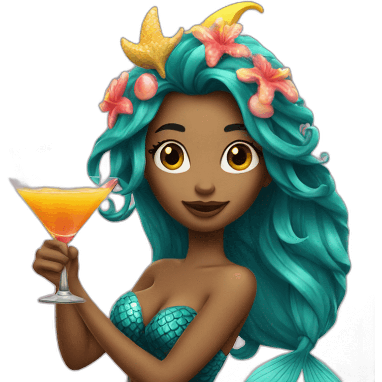 Mermaid drinks coctail emoji