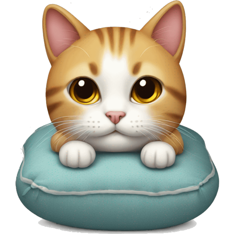 a cute cat on a cushion emoji