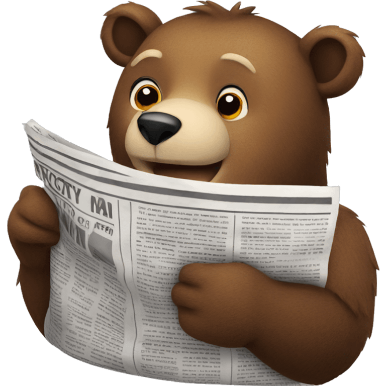 Bear reading newspaper emoji