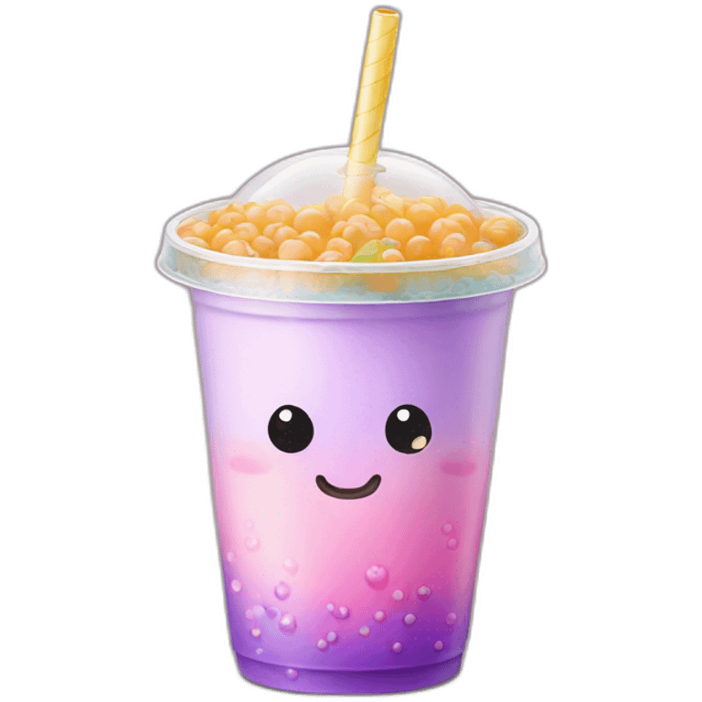 A bubble tea with a unicorn lid emoji